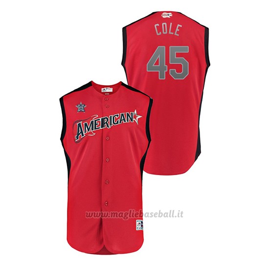 Maglia Baseball Bambino Houston Houston Astros 2019 All Star Game Player American League Gerrit Cole Rosso